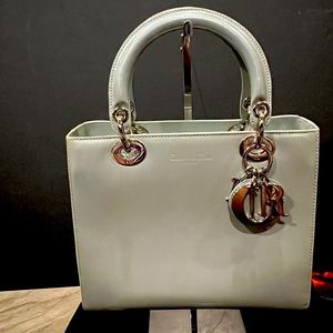 Christian Dior Vintage Lady Dior1997. Mint Green in Good Condition minor blemish